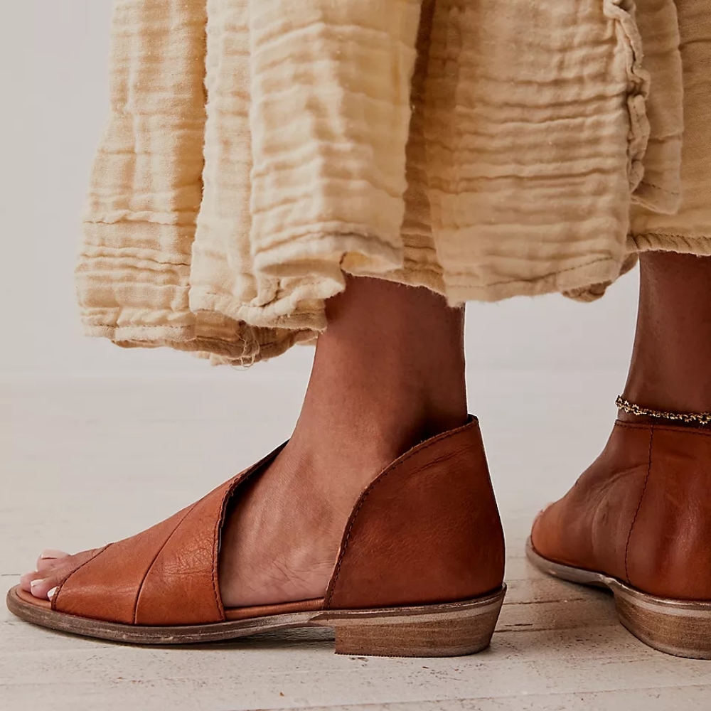 Free People Brown Leather Sandals